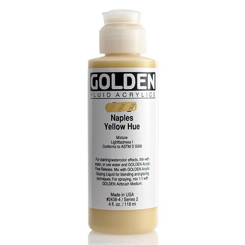 Golden, Fluid Acrylic, Paint, 4oz, Naples Yellow Hue